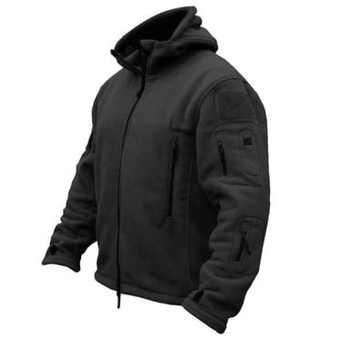 Turilly Men's Outdoor Warm Inner Lining Fleece Jackets Plus Size Solid Color Long Sleeve Hooded Casual Jacket/jacket