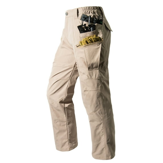 Turilly Men's Outdoors Cargo Pants Button Zipper Solid Color Casual Pocket Cargo Pants