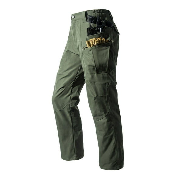 Turilly Men's Outdoors Cargo Pants Button Zipper Solid Color Casual Pocket Cargo Pants