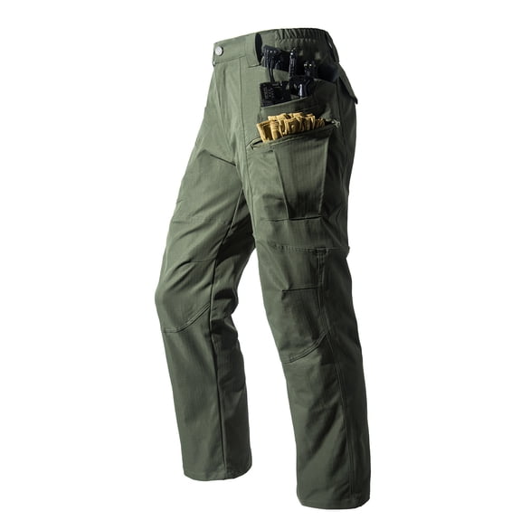 Turilly Men's Outdoors Cargo Pants Button Zipper Solid Color Casual Pocket Cargo Pants