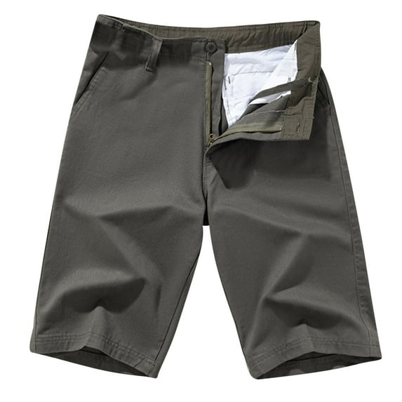 Turilly Men's Shorts Casual Pure Color Outdoors Pocket Beach Work Trouser Cargo Shorts Pant