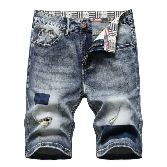Turilly Men's Shorts Denim Shorts With Micro Elastic Fit Button Zipper Pockets For Casual Pants Shorts
