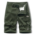 thumbnail image 1 of Turilly Men's Shorts Clearance Men Casual Solid Zipper Button Pockets Cropped Cargo Shorts, 1 of 2
