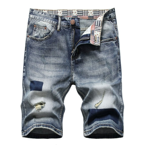 Turilly Men's Shorts Denim Shorts With Micro Elastic Fit Button Zipper Pockets For Casual Pants Shorts