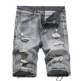 thumbnail image 1 of Turilly Men's Shorts Denim Shorts With Micro Elastic Fit Button Zipper Pockets For Casual Pants Shorts, 1 of 5