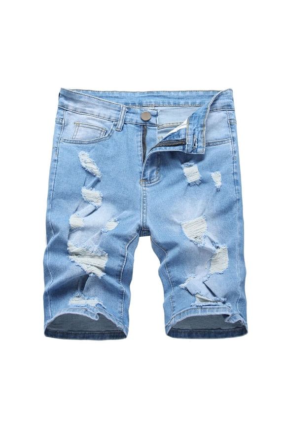 Men's Shorts Denim Shorts With Micro Elastic Fit Button Zipper Pockets For Casual Pants Shorts