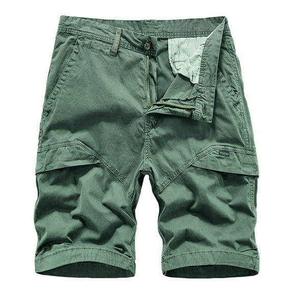 Turilly Men's Shorts Summer Outdoors Solid Color Casual Button Pocket Sport Shorts Pants