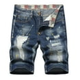 thumbnail image 1 of Turilly Men's Shorts Summer Short Micro Inelastic Shorts Zipper Open Five Point Short Half Shorts Jeans, 1 of 9