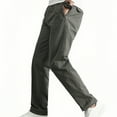 thumbnail image 1 of Turilly Men's Solid Casual Pocket Outdoor Elastic Waistbelt Drawstring Trousers Work Pants, 1 of 7