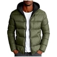 thumbnail image 1 of Turilly Men's Solid Color Hooded Jackets Cotton Padded Jacket Fashion Cotton Padded Jacket Men's Winter Warm Jacket, 1 of 6