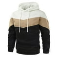 thumbnail image 1 of Turilly Men's Solid Color Long Sleeve Hooded Coats Tricolor Patchwork Cardigan Loose Casual Sports Zipper Hoodie Coat, 1 of 4