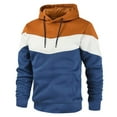 thumbnail image 1 of Turilly Men's Solid Color Long Sleeve Hooded Coats Tricolor Patchwork Cardigan Loose Casual Sports Zipper Hoodie Coat, 1 of 4