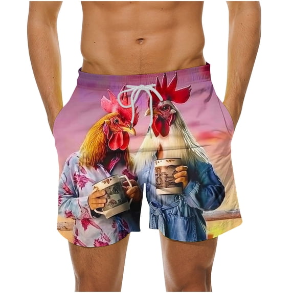 Turilly Men's Summer Shorts Cargo Shorts Elastic WaistSummer Loose Beach Shorts Pocket Swimming Pants S