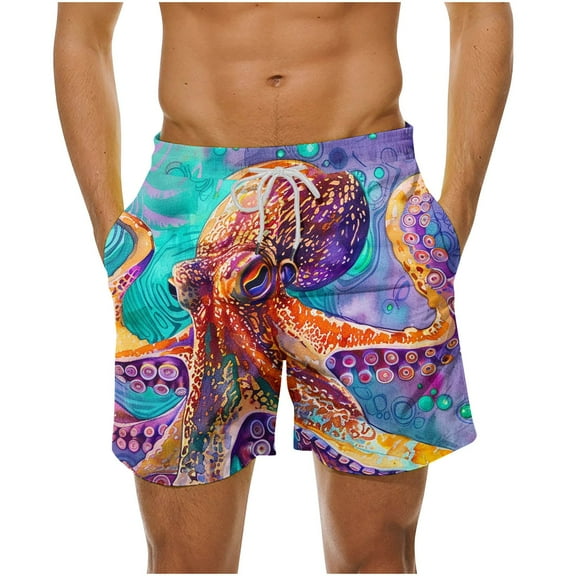 Turilly Men's Summer Shorts Shorts Big And TallSummer Loose Beach Shorts Pocket Swimming Pants M