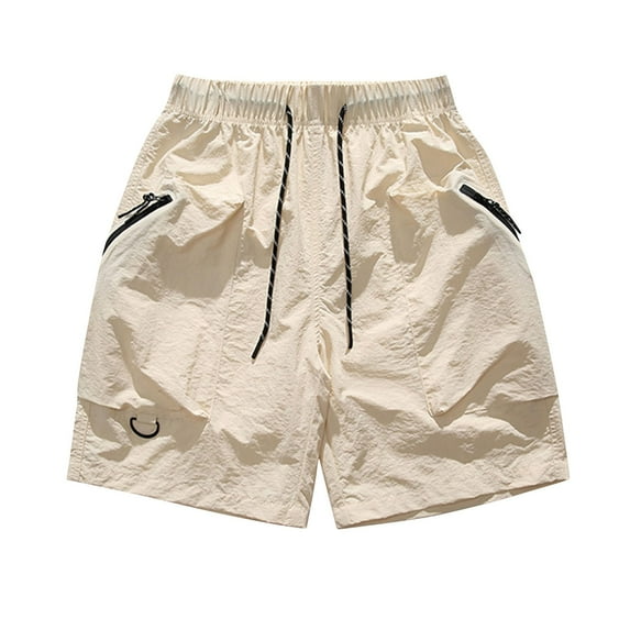 Turilly Men's Summer Shorts Shorts Cargo Relaxed FitCasual Solid Color Elastic Waist Casual Half Shorts Pants 2XL