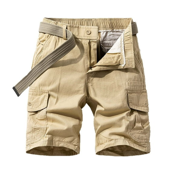Turilly Men's Summer Shorts Shorts Inseam Elastic WaistPlus Size Cargo Shorts Multi-Pockets Relaxed Summer Beach Shorts Pants 2XL