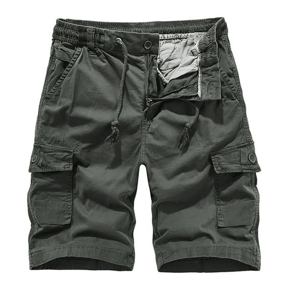 Turilly Men's Summer Shorts Big And Tall Athletic ShortsSummer Solid Color Casual Shorts Multi-Pocket Cargo Shorts 2XL