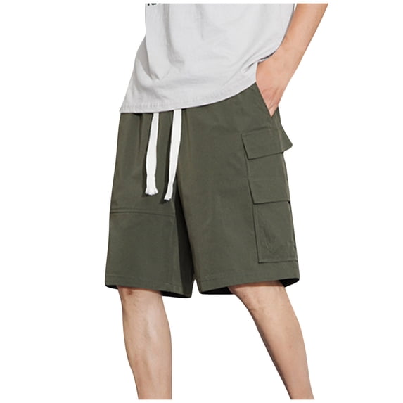 Turilly Men's Summer Shorts Running ShortsSide Pocket Casual Drawstring Shorts M