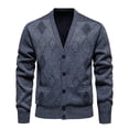 thumbnail image 1 of Turilly Men's Sweater V Neck Argyle Cardigan Sweater Button Front with Pockets Soft Acrylic Knit Fall Winter, 1 of 6
