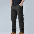 thumbnail image 1 of Turilly Men's Trousers Pants Cotton Solid Color Multi-pocketCargo Pants Work Pants Casual Cargo Pants Straight-leg Pants Denim Trousers, 1 of 4