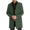 thumbnail image 1 of Turilly Men's Wool Blend Coat Men Casual Fashion Zipper Solid Long Sleeve Pockets Stand Outwear Coat, 1 of 5