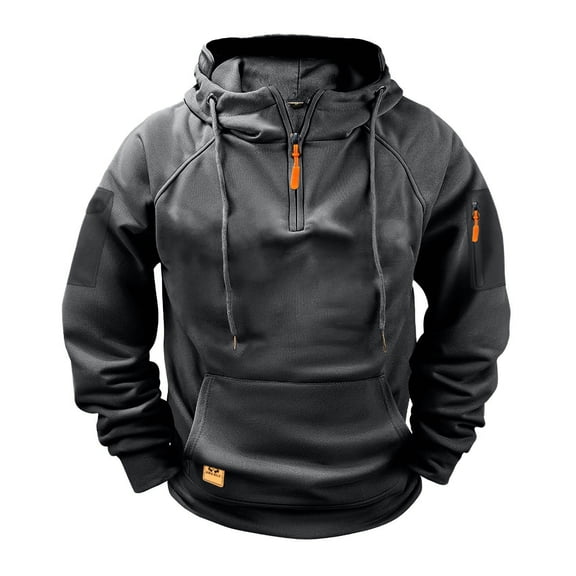 Turilly Men's Wrokwear Zipper Hoodies Fashionable And Personalized Casual Arm Pocket Top Men's Hoodie