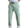 thumbnail image 1 of Turilly Mens Casual Fashion Solid Quick Drying Elastic Pants Drawstring Elastic Waist Pants, 1 of 3