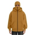 thumbnail image 1 of Turilly Mens Fashion Casual Jackets Men's Cargo Solid Color Pocket Warm Long Sleeved Double Hat Hooded Jacket Outerwear, 1 of 6