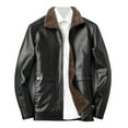 thumbnail image 1 of Turilly Mens Fashion Jackets Men Faux Leather Jacket Multiple Pockets Zipper Loose Coat Solid Color Long Sleeved Hoodless Jacket, 1 of 6
