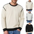 thumbnail image 1 of Turilly Mens Long Sleeve T-Shirt Pullover Sweatshirts Versatile Long Sleeve Crew Neck Loose Casual Basic Color Block Tops, 1 of 5