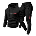 thumbnail image 1 of Turilly Mens Outfits 2 Piece City Print Hoodie Sweatpants Set Slim Fit Jogger Tracksuit With Adjustable Drawstring Waist, 1 of 4
