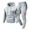 thumbnail image 1 of Turilly Mens Outfits 2 Piece City Print Hoodie Sweatpants Set Slim Fit Jogger Tracksuit With Adjustable Drawstring Waist, 1 of 4