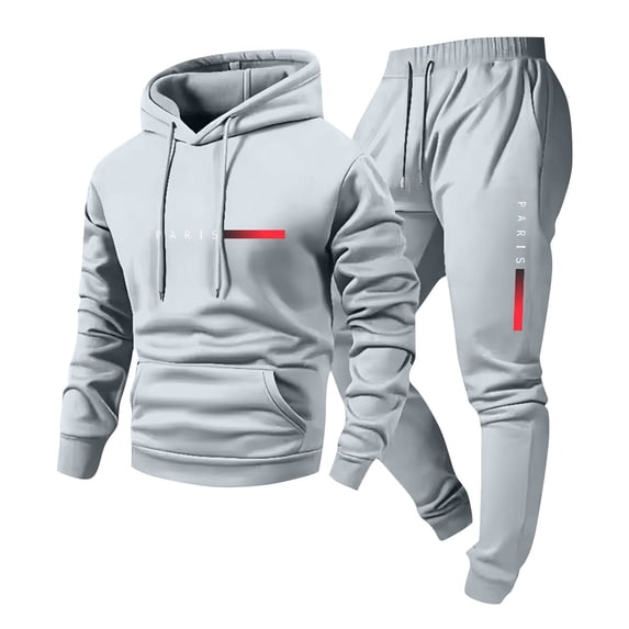 Turilly Mens Outfits 2 Piece City Print Hoodie Sweatpants Set Slim Fit Jogger Tracksuit With Adjustable Drawstring Waist
