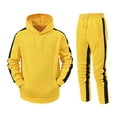 thumbnail image 1 of Turilly Mens Outfits 2 Piece Side Stripe Hoodie and Joggers Set Color Block Pullover with Contrast Tape Detail Tracksuit, 1 of 2
