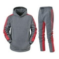 thumbnail image 1 of Turilly Mens Outfits 2 Piece Side Stripe Hoodie and Joggers Set Color Block Pullover with Contrast Tape Detail Tracksuit, 1 of 2