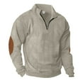 thumbnail image 1 of Turilly Mens Oversized Sweatshirts Half Zip Pullover Casual Retro Corduroy Color Blocked Stand Up Collar Zipper Long Sleeve Sweatshirt, 1 of 6