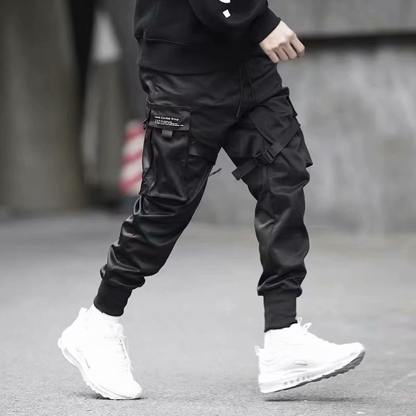 Men Streetwear Cargo Pants Overalls Mens Baggy Hip Hop Joggers