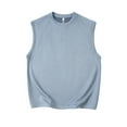 thumbnail image 1 of Turilly Mens Plus Size Tanks Top Men's Suede Loose Pullover Round Neck Sleeveless Waistcoat Round Neck Tops, 1 of 3