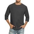 thumbnail image 1 of Turilly Mens Shirts 3/4 Sleeves Men Print Round Neck Casual Fashion Three Quarter Sleeve Round-Neck Blouses Shirts, 1 of 4