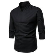 Mens Cotton Linen Three Quarter Sleeve Shirt - rated 1 stars from 1 reviews