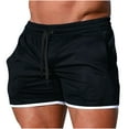 thumbnail image 1 of Turilly Mens Shorts Men Solid Breathable Three-Point Pants Beach Shorts Sports Elasticated Lace-Up Trousers, 1 of 5