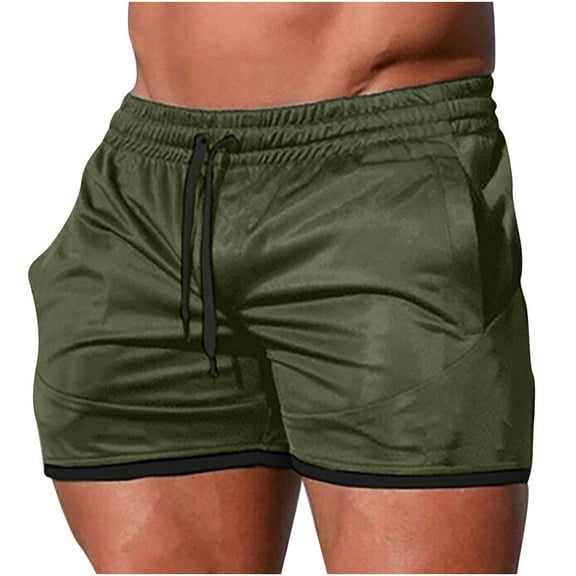 Turilly Mens Shorts Men Solid Breathable Three-Point Pants Beach Shorts Sports Elasticated Lace-Up Trousers
