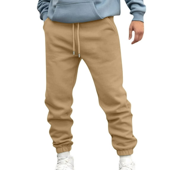 Turilly Mens Sports Pants Men Solid Fashion Casual With Pockets Elastic Waist Long Pants Sweatpants Drawstring Trousers