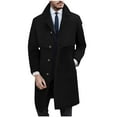 thumbnail image 1 of Turilly Mens Trench Coats Men Casual Button Solid Long Sleeve Turn Down Collar Outwear Single Breasted Overcoat with Pockets, 1 of 5
