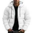 thumbnail image 1 of Turilly Mens Winter Warm Jackets Fleece Jackets Men's Solid Color Thick Long Sleeved Detachable Hooded Jacket, 1 of 6