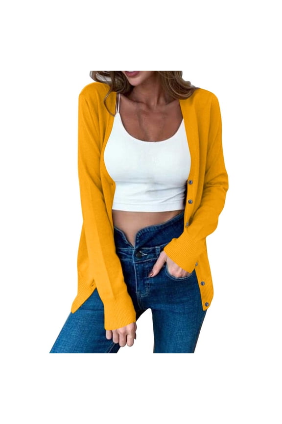 New Spring Women's Cardigan Sweaters V-Neck Long Sleeve Plus Oversize Womens Button Cardigan Knitted Outer