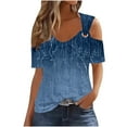 thumbnail image 1 of Turilly Off-The-Shoulder Tops for Women New Short Sleeve Cutout Casual Printed Top, 1 of 5