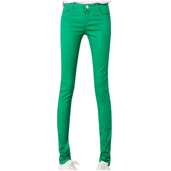 Turilly Pants for Women 2023 Fashion Women's Pencil Pants Solid Ladies Button Denim Slim Pants
