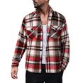 thumbnail image 1 of Turilly Plus Size Men's Brushed Plaid Flannel Shirt Jacket Button Down with Chest Pockets for Fall Winter Daily, 1 of 2