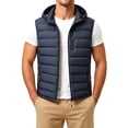 thumbnail image 1 of Turilly Plus Size Men's Puffer Vest Hooded Sleeveless Zip Up Quilted Warm Outerwear for Fall Winter Outdoor, 1 of 6